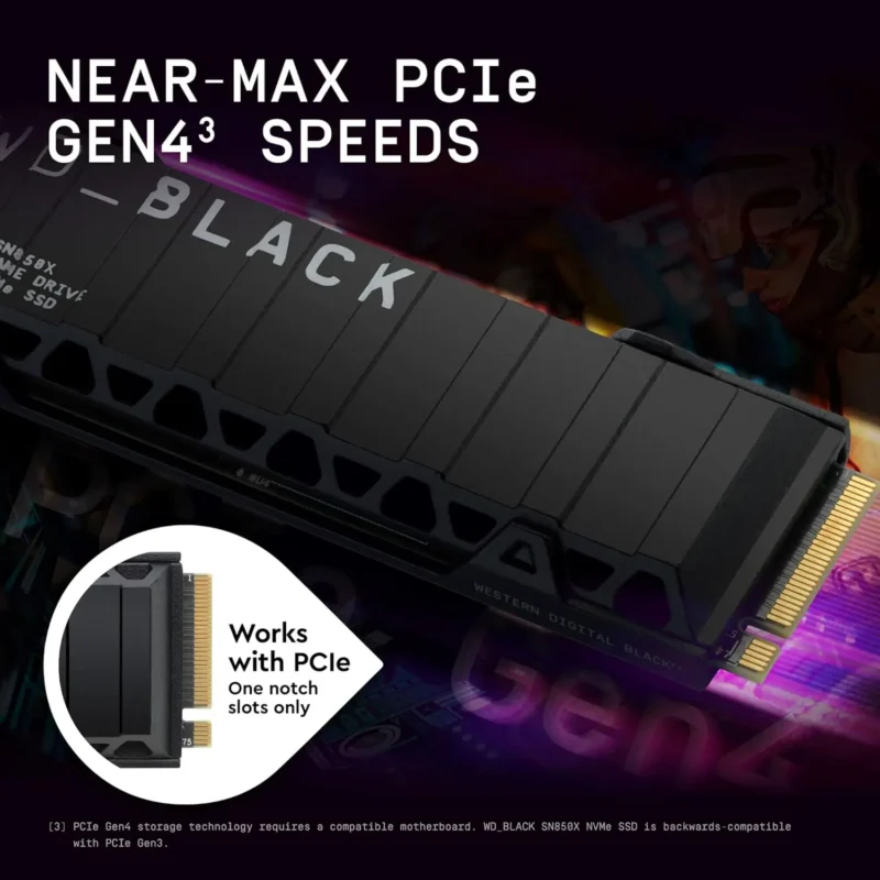 WD BLACK SN850X NVMe SSD with Heatsink