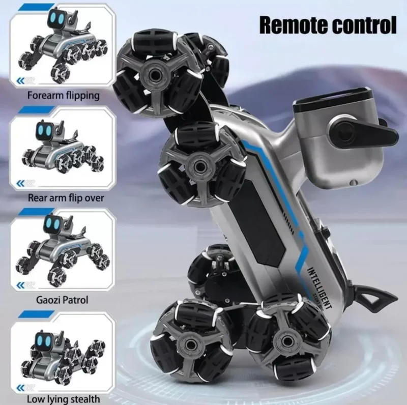🤖 STLNT Eight Wheel Dog – Smart Robotic Pet with Music, Lights & Spray!