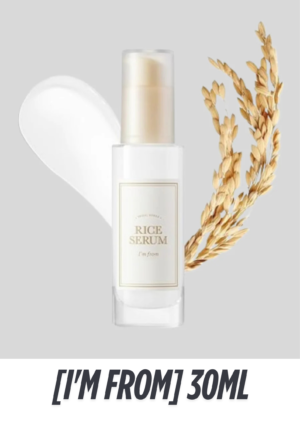I'M FROM Rice Serum – 30ml Brightening | Hydrating | Skin Tone Improvement This lightweight yet powerful serum is enriched with 73% rice germ ferment extract, delivering a boost of radiance, hydration, and skin tone correction. Packed with vitamins and amino acids, it works to revive dull skin, strengthen the barrier, and leave you with a smooth, luminous glow. ✨ Key Features 🍚 73% rice germ ferment extract for intense nourishment ✨ Brightens dull, uneven skin tone over time 💧 Lightweight texture absorbs quickly with no stickiness 🌿 Strengthens the skin barrier and improves texture 🌾 Suitable for all skin types, even sensitive skin 👌 Best For I'M FROM Rice Serum – 30ml
