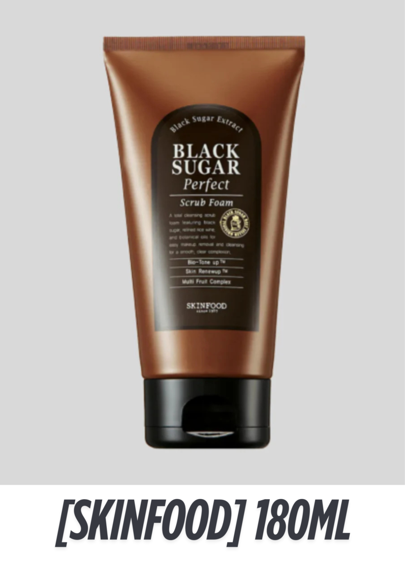 SKINFOOD] Black Sugar Perfect Scrub Foam – 180ml