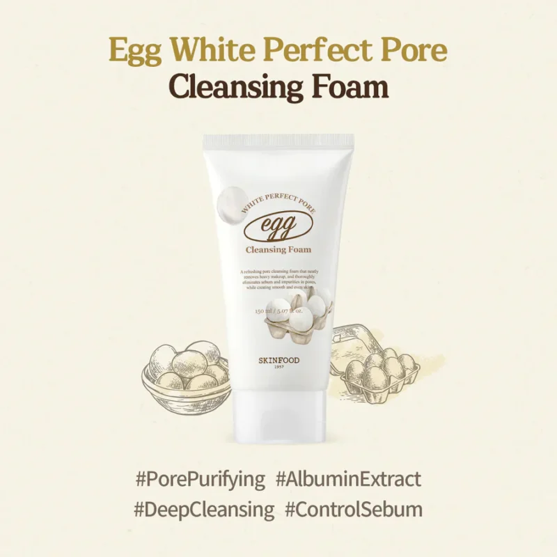 [SKINFOOD] Egg White Perfect Pore Cleansing Foam 150ml [Renewal]