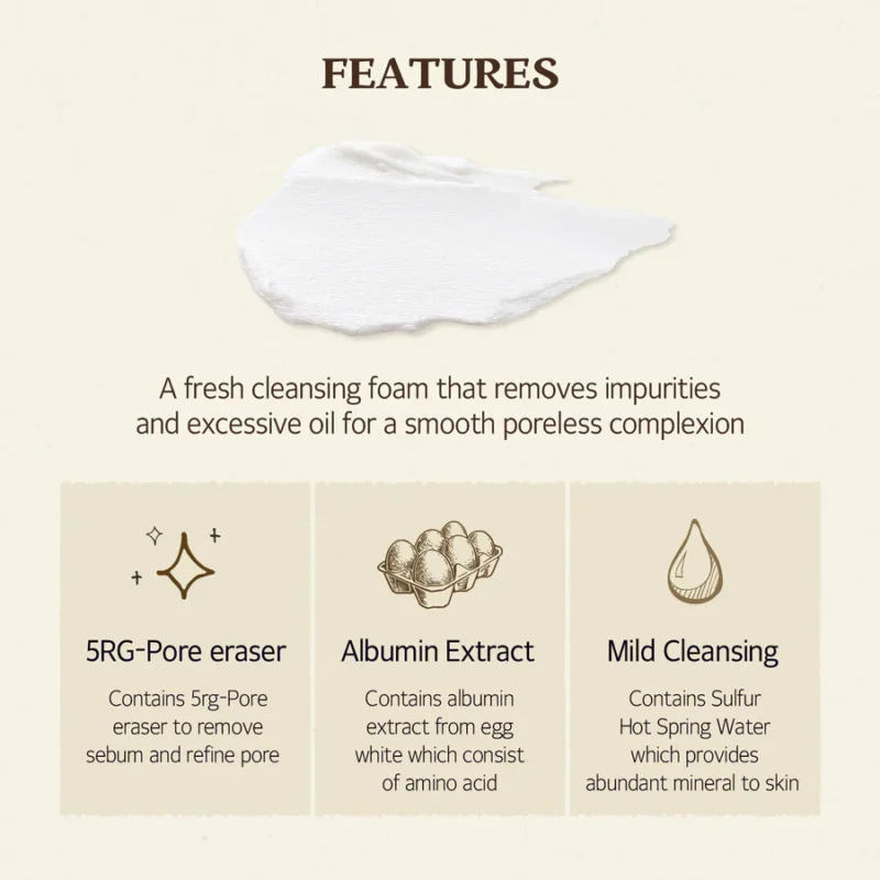 [SKINFOOD] Egg White Perfect Pore Cleansing Foam 150ml [Renewal]